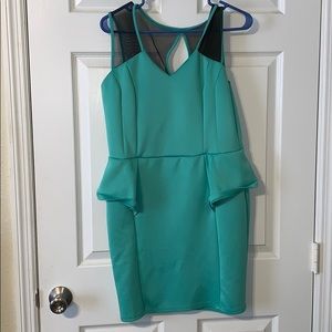 Mint green ruffle dress